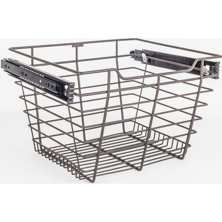 Hardware Resources Chrome Closet Pullout Basket with Slides 14"Dx17"Wx11"H POB1-141711ORB